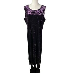 Notations Vintage Y2K Women's Purple Velvet Maxi Dress L Sleeveless Whimsygoth‎